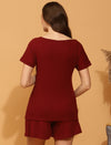 Maternity Casual T-shirt- Burgundy