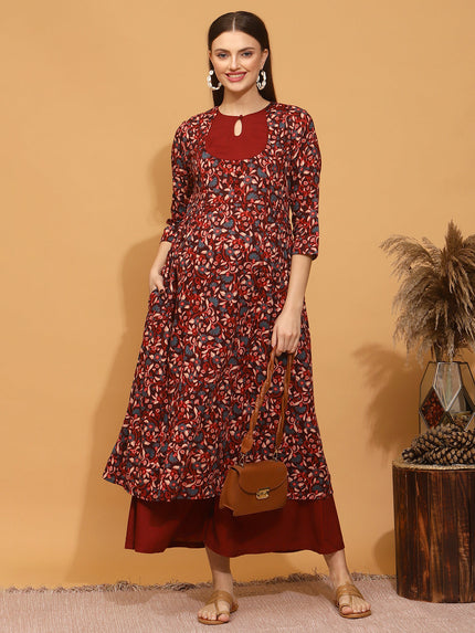 Maternity Floral Printed Yoke Kurti