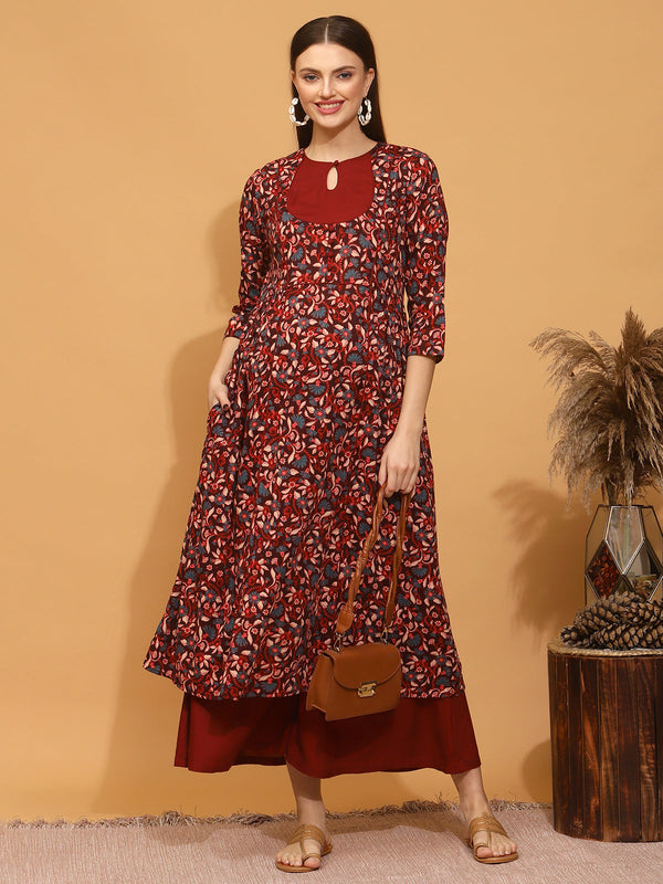 LASTINCH all Size's Floral Printed Long Kurti