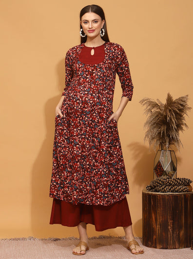 2pc. Maternity Kurta + Palazzo Set