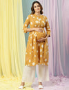 3pc. Maternity Polka Kurti + Plazo + Dupatta Set