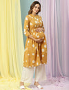 3pc. Maternity Polka Kurti + Plazo + Dupatta Set
