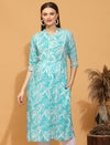 Maternity Lace Inserted Blue Kurti