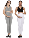 White & Grey Maternity Legging Set