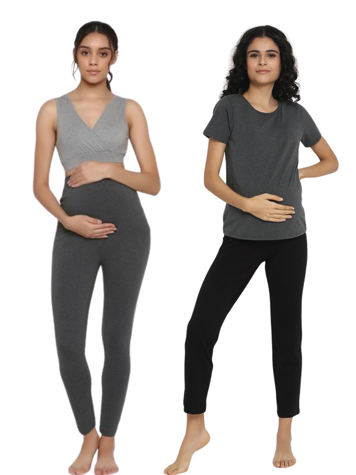 2pc. Maternity Set - Casual Pants + Leggings