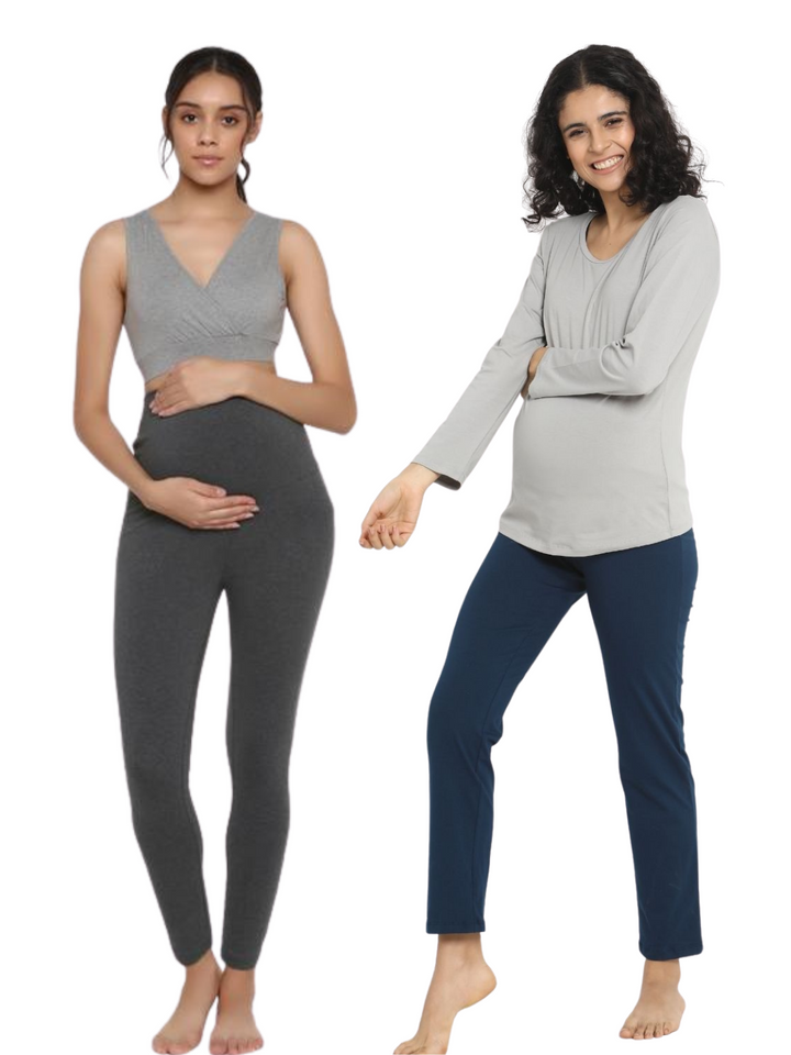 Maternity 2pc. Set - Casual Pants + Leggings