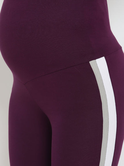 Maternity French Terry Leggings & T-shirt Set- Purple