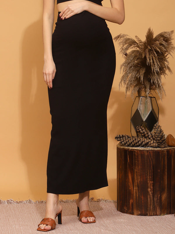 Maternity Rib-knit Long Skirt