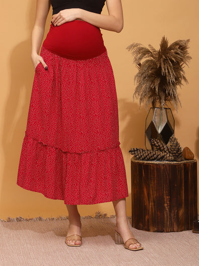 Maternity Tiered Maxi Skirt