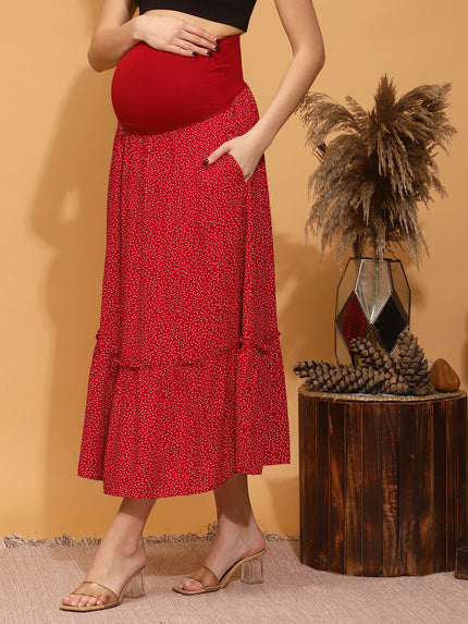 Maternity Tiered Maxi Skirt