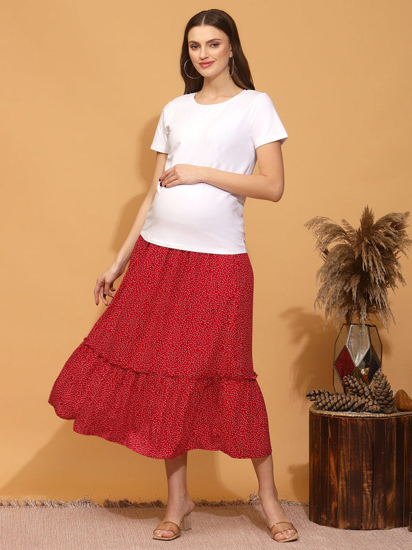Maternity Tiered Maxi Skirt