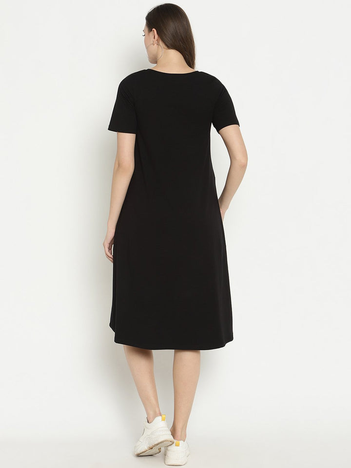 Maternity Lounge T-shirt Dress- Black