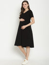Maternity Lounge T-shirt Dress- Black