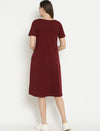 Maternity Lounge T-shirt Dress- Wine Berry