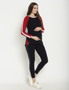 2pc. Maternity Activewear T-Shirt & Leggings Set- Navy Blue