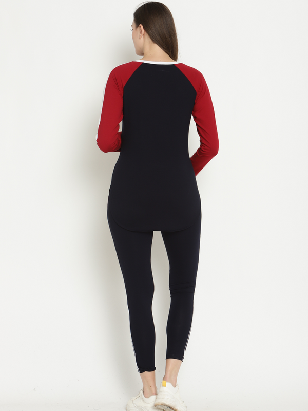 Buy 2pc. Cotton Maternity Loungewear Set - Black & Red