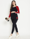 2pc. Maternity Activewear T-Shirt & Leggings Set- Navy Blue