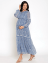 Lace Insert Maternity Maxi Dress