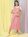 Maternity Gingham Midi Dress