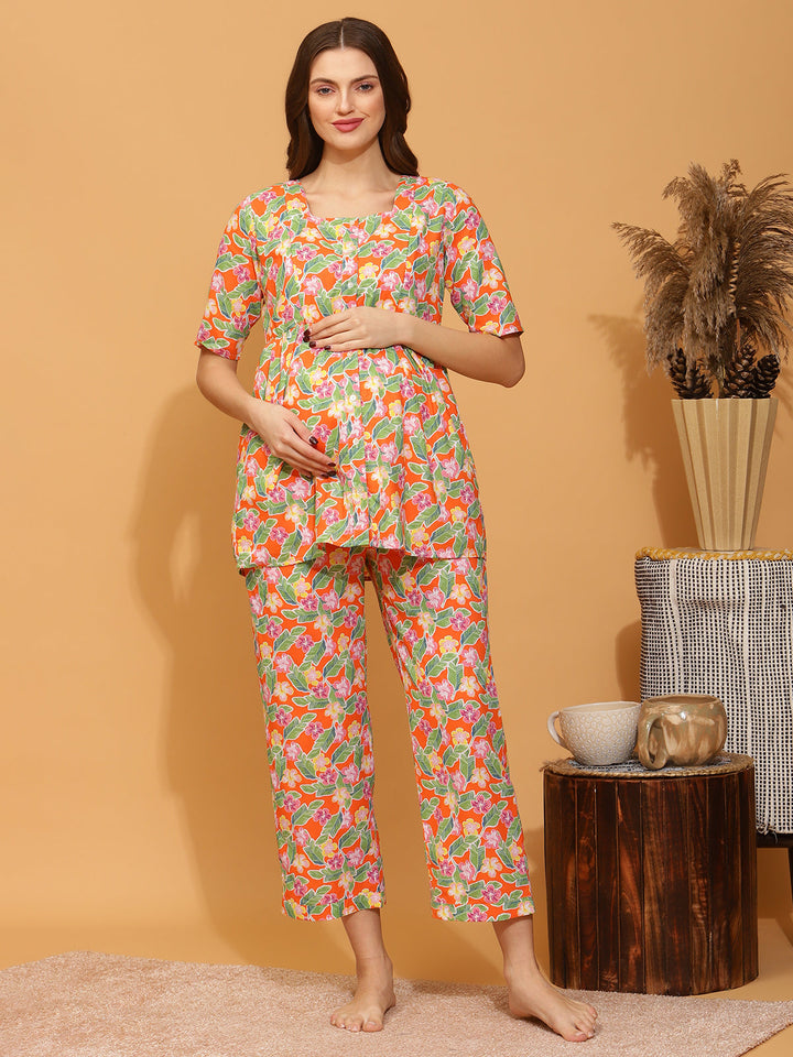 2pc. Maternity/Feeding Cotton Night Suit