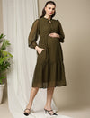 Maternity Swiss Dot Tiered Dress