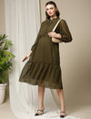 Maternity Swiss Dot Tiered Dress