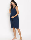 Maternity Nightie & Robe Set- Indigo Blue