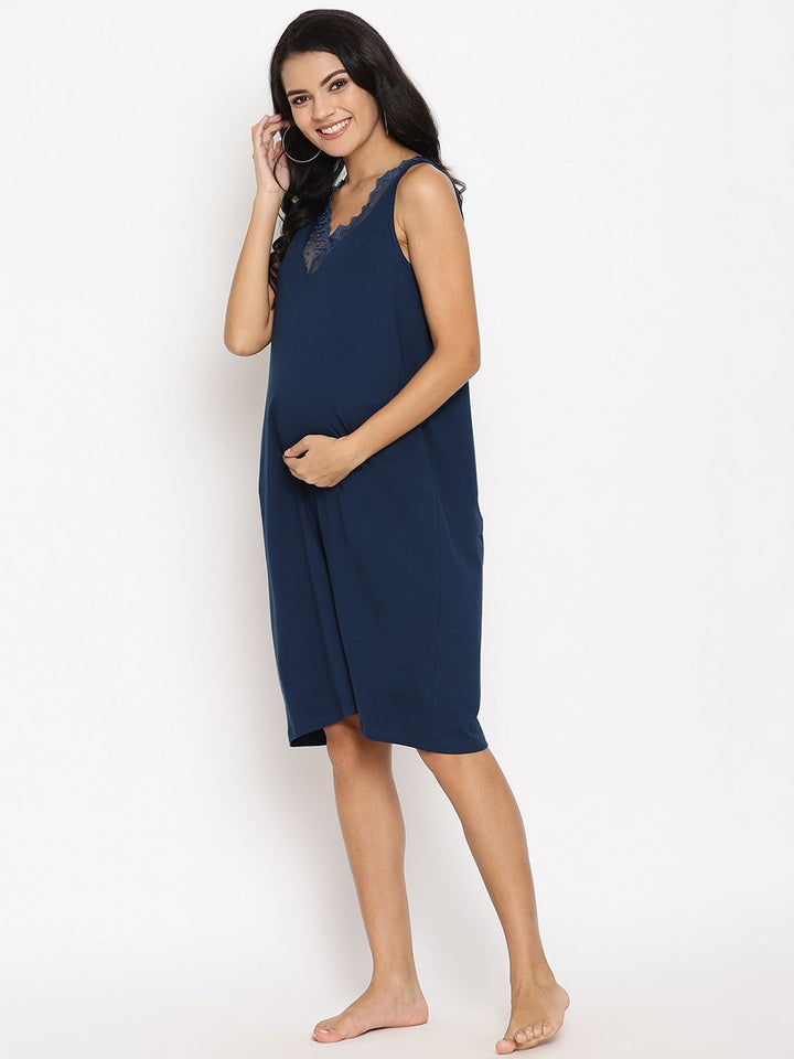 Maternity Nightie with Lace Detail