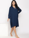 Maternity Nightie & Robe Set- Indigo Blue