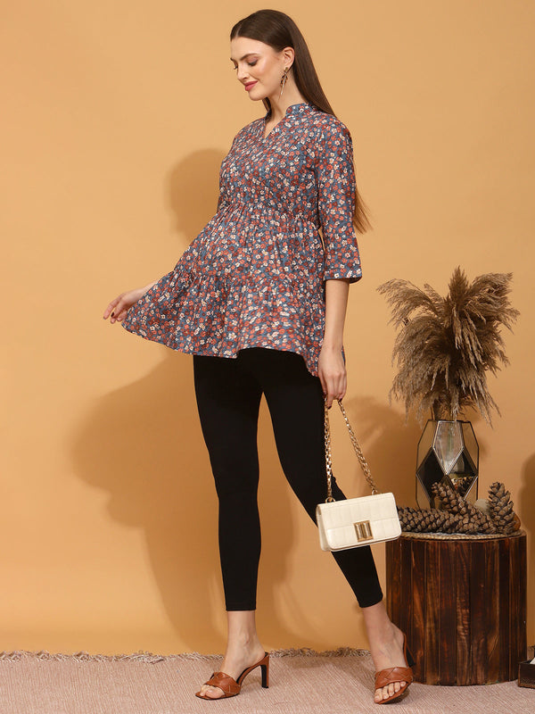Maternity Ditsy Cotton Top