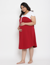 2-in-1 Plus Size Maternity/Nursing Night Dress