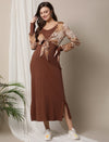 2pc. Maternity Ribbed Knit Maxi Dress