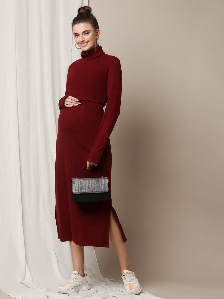 Stunning Maternity Rib Knit Dress