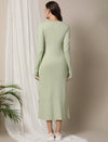 Long Sleeve Maternity Rib Knit Dress