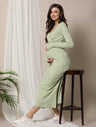 Comfortable Rib Knit Maternity Dress
