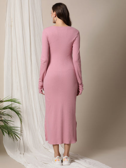 pink maternity bodycon dress Daring Diva Women's Bodycon Fitted Stretchy Ribbed Midi Maternity Dress M Pink, Size: Medium