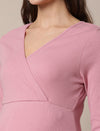 Zipless Maternity Bodycon Dress- Pink