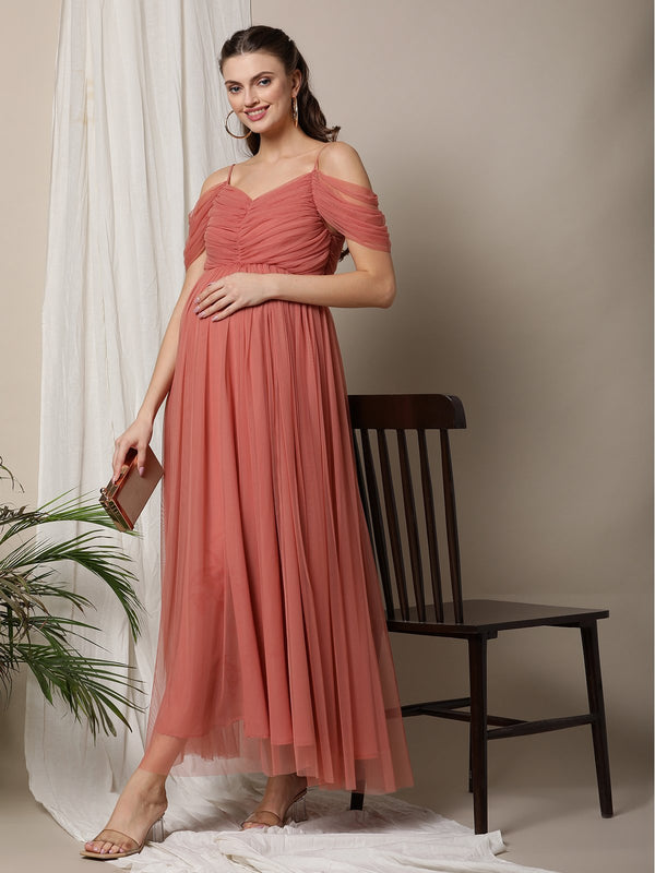 Maternity Romantic Ruched Dress