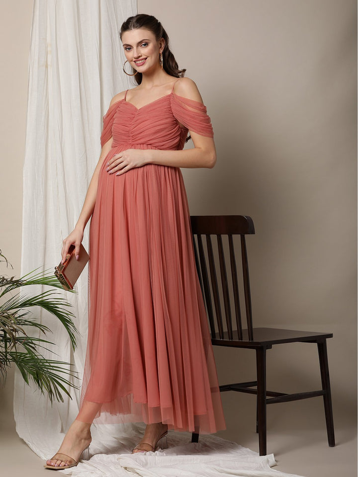 Maternity Romantic Ruched Dress
