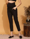 Stretchy Cotton Maternity Formal Pants- Black