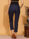 Stretchy Cotton Maternity Formal Pants- Blue
