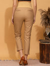 Stretchy Cotton Maternity Formal Pants- Beige