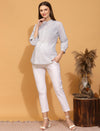 Stretchy Cotton Maternity Formal Pants- White