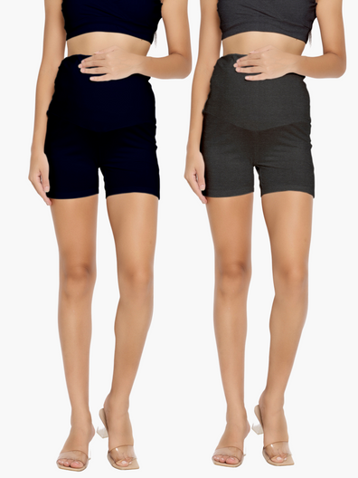 2pc. Essential Maternity OverBelly Shorts