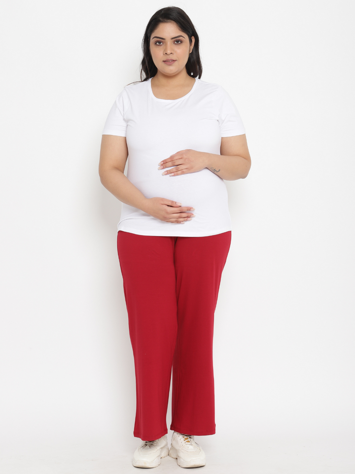 Plus Size Wid-leg Maternity Pants