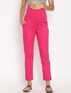 Stretchy Straight Maternity Dress Pants- Pink