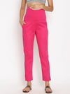 Stretchy Straight Maternity Dress Pants- Pink