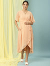Maternity Asymmetrical High Low Dress- Peach