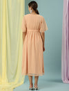 Maternity Asymmetrical High Low Dress- Peach