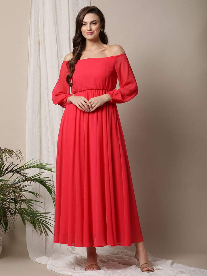 Nursing Off-the-Shoulder Maxi Dress